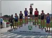  ?? CHRIS LILLSTRUNG — THE NEWS-HERALD ?? Cornerston­e Christian’s Abby Suszek is shown on the podium after taking second in the Division III 400 at the 2019 state track and field meet.