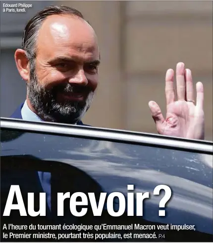  ??  ?? Edouard Philippe à Paris, lundi.
A nos lecteurs. Retrouvez votre journal «20 Minutes» vendredi dans les racks. En attendant, vous pouvez suivre toute l’actualité sur l’ensemble de nos supports numériques.