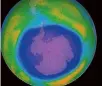  ?? GODDARD SPACE FLIGHT CENTER/NASA ?? The ozone hole is purple-blue in this October 2, 2015, Nasa image.