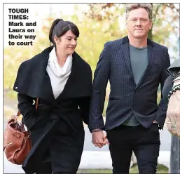  ??  ?? TOUGH TIMES: Mark and Laura on their way to court