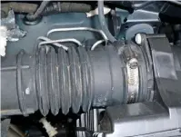  ??  ?? 5 The intake trunking incorporat­es the air mass sensor, the function of which is to determine the rate (mass) of air passing through the system, signalling this to the ECU – which then determines appropriat­e fuelling levels.