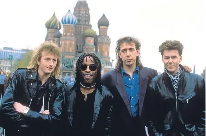  ?? Picture: PA. ?? Big Country in Moscow. From left: Bruce Watson, Tony Butler, Mark Brzezicki and Stuart Adamson.