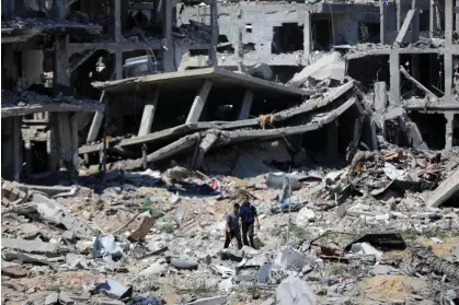  ?? ?? A view of the destructio­n after Israeli forces' withdrawal from Khan Yunis, Gaza, on 9 April. Photograph: Yasser Qudih/Anadolu via Getty Images