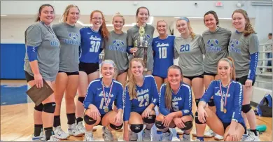  ?? Steven Eckhoff ?? The Armuchee Lady Indians pose with the Area 6- A/AA Public Runner-up Trophy at Armuchee High School on Saturday, Oct. 17.
