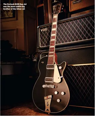  ??  ?? The Gretsch 6128 Duo-Jet was the more subtle big brother of the Silver Jet