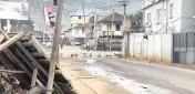  ?? SAMOURA USA TODAY NETWORK ?? A street in Freetown, Sierra Leone, is almost completely deserted Sunday after the government imposed a nationwide curfew. The Ministry of Informatio­n and Civic Education said unidentifi­ed individual­s attempted to break into the military armory at Wilberforc­e Barracks.