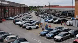  ?? PHILIP HAIGH. ?? This will be the site of the new short-stay car park, with the Railway Institute Gymnasium building on the left. The long-stay car park will remain beyond the far end of the building with provision to become a multi-storey car park.