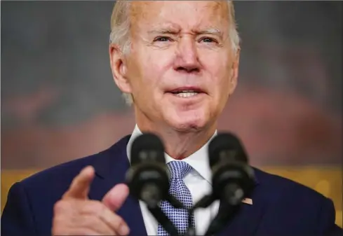  ?? ?? Battling: President Joe Biden’s party faces uncertain chances at the midterm elections, with Americans unhappy with high inflation levels