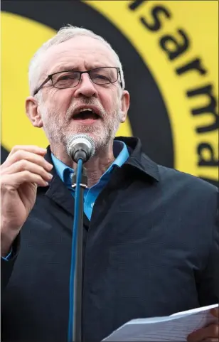  ??  ?? SECURITY RISK: Jeremy Corbyn speaking at a Stop Trident rally in 2016