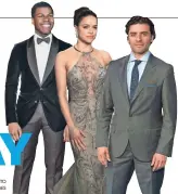  ??  ?? John Beyega, left, Michelle Rodriguez and Oscar Isaac invited to join the Academy.
