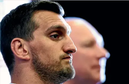  ?? PHOTO: GETTY IMAGES ?? Lions captain Sam Warburton talks to the media after the tourists arrived in New Zealand yesterday.