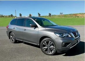  ??  ?? The Nissan Pathfinder, showing off its new nose and larger alloy wheels.