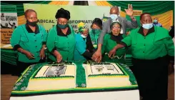  ?? African News Agency (ANA) SIMPHIWE MBOKAZI ?? ANC Secretary-General Ace Magashule celebrates Struggle stalwart Charlotte Maxeke’s 150th birthday with the ANC women’s league in Kliptown, Soweto. |