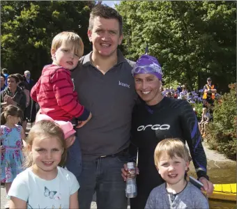  ??  ?? Emily, Adam, David, Lisa and Matthew Dunne at the Lough Gill Hospice Swim family fun day