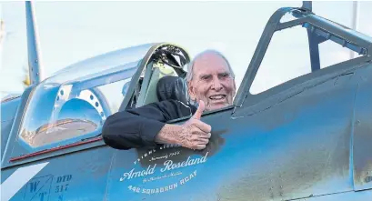  ?? BRUCE CAMPION-SMITH TORONTO STAR ?? An August airshow in Gatineau turned into a trip back in time for Ernie Allen when he got the chance to sit once more in a Spitfire, the plane he flew for the Royal Air Force in the Second World War.