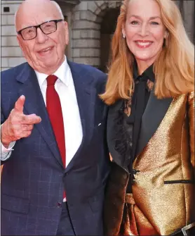  ??  ?? TARGET: Billionair­e media mogul Rupert Murdoch with fourth wife Jerry Hall