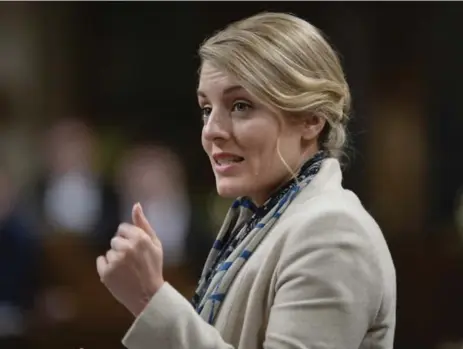  ?? ADRIAN WYLD/THE CANADIAN PRESS FILE PHOTO ?? Heritage Minister Mélanie Joly said foreign markets, including China, are open to Canadian cultural exports.