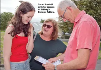  ??  ?? Sarah Shortall with her parents at St Mary’s College, Arklow.