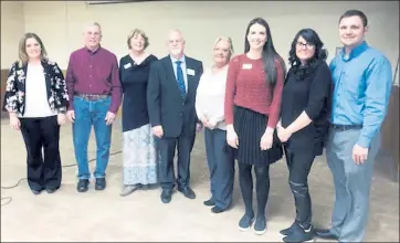  ?? Brian Porter / The Fort Morgan Times ?? Members of the Brush Area Chamber of Commerce’s board of directors for 2021 are shown after being administer­ed their oaths of office.