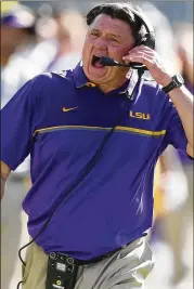  ?? STEPHEN M. DOWELL / ORLANDO SENTINEL ?? LSU’s Ed Orgeron said his upbringing and rise from an unpaid position at his alma mater to being a head coach led to his grit and toughness.