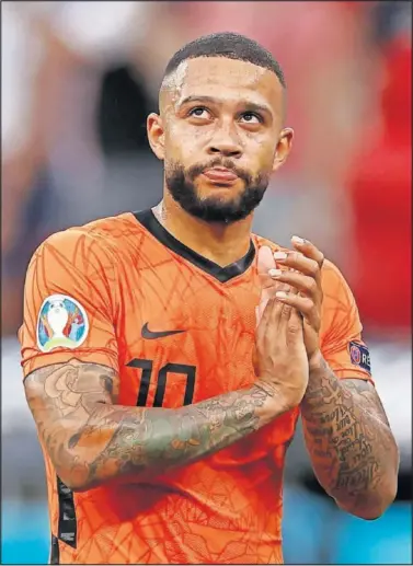  ??  ?? Memphis Depay, en un partido de la Eurocopa con Países Bajos.