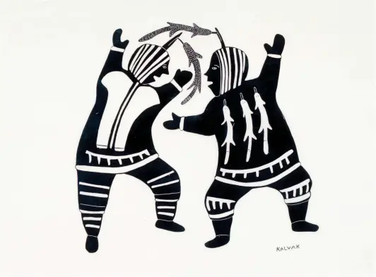  ?? COURTESY FEHELEY FINE ARTS ?? Helen Kalvak Dance 1975 Stonecut 45.7 × 61 cm