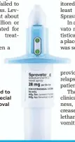  ?? AP ?? Spravato, a mind-altering medication related to the club drug “Special K,” won U.S. approval for patients with hard-to-treat depression.