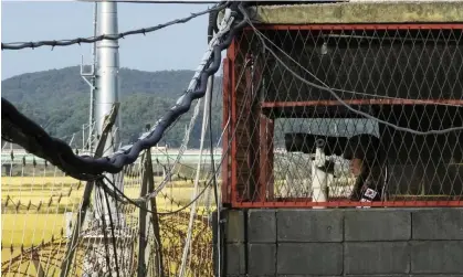  ?? ?? A South Korean soldier stands guard inside a military post near the border with North Korea. Photograph: Ahn Young-joon/AP