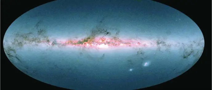  ?? AEE/ESA ?? Imagen digital de las distintas tomas del observator­io espacial Gaia, el mejor mapa obtenido nunca de la Vía Láctea