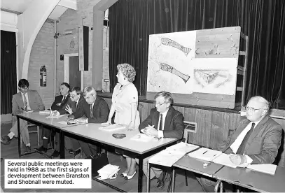  ??  ?? Several public meetings were held in 1988 as the first signs of developmen­t between Branston and Shobnall were muted.