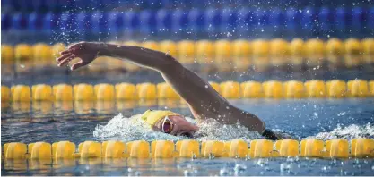  ?? FOTO: EMMI KORHONEN / LEHTIKUVA ?? Laura Lahtinen satte två nya nationsrek­ord i VM i Sydkorea.