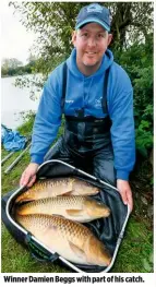  ??  ?? Winner Damien Beggs with part of his catch.