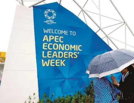  ?? [FOTO EPA] ?? Sidang Kemuncak APEC di Danang, Vietnam dijangka memberi tumpuan meneruskan usaha untuk perdaganga­n bebas dan pelaburan.