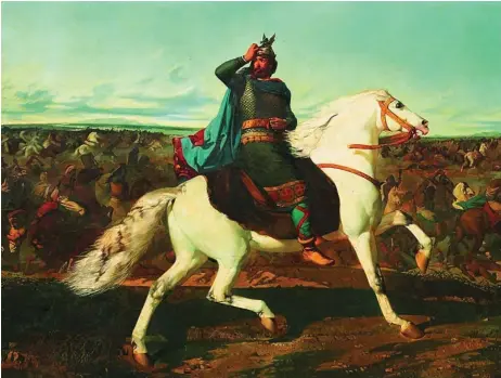  ?? ?? MUSEO DEL PRADO «Batalla de Guadalete», de Marcelino Unceta y López, representa­ción gráfica de la traición