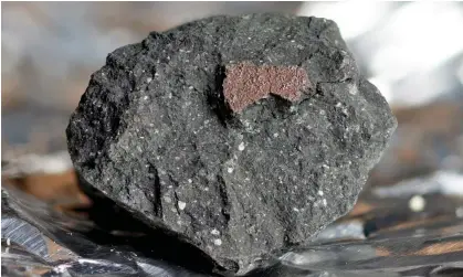  ?? Photograph: Trustees of the Natural History Museum/PA ?? Most of the Winchcombe meteorite was recovered just hours after its spectacula­r fireball lit up the skies over the UK in February 2021 during lockdown.