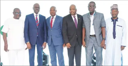  ??  ?? L-R: Charles Nenyiaba; Akin Fanimokun, members, Board of Directors, Xpress Payments Solutions Limited; Musa Itopia Jimoh, Deputy Director, Payment System Management, Central Bank of Nigeria (CBN); Oluwadare Owolabi, MD/CEO, Xpress Payments Solutions Limited; Lukman Buari and Kunle Ajeigbe, both members of the Board of Directors, Xpress Payments Solution Limited, during the corporate launch of the company in Lagos recently