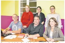  ??  ?? De gauche à droite, Benoit Lehodey président, Sandra Fortin trésorière-adjointe, Christophe Soul vice-président, Aurélie Ganné secrétaire-adjointe, Linda Anfray trésorière et Céline Rousseau secrétaire.