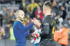  ?? FOTO: PEP MORATA ?? Andrés Iniesta salió en la segunda parte para asegurar el triunfo