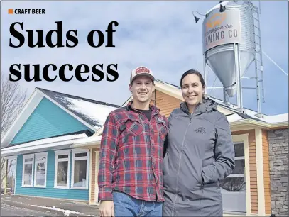  ?? JOnaThan Riley/TC Media ?? Matt Kenny and Christiane Jost are excited for brewing to start in the new expansion at Tatamagouc­he Brewing Company.