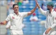  ?? REUTERS ?? Steve O’keefe and Nathan Lyon shared 17 wickets in Pune.