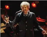  ?? CHRIS PIZZELLO, — THE ASSOCIATED PRESS FILE ?? In this Jan. 12, 2012, file photo, Bob Dylan performs in Los Angeles. Dylan was named the winner of the 2016Nobel Prize in literature on Oct. 13.