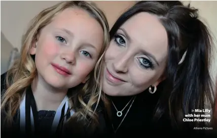  ?? Athena Pictures ?? &gt; Mia Lilly with her mum Chloe Priestley