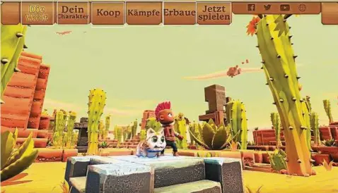  ??  ?? Neue Welten erbauen, Abenteuer erleben: Szene aus dem preisgekrö­nten Spiel „Portal Knights“von der deutschen Firma Keen Games. Screenshot: Keen Games