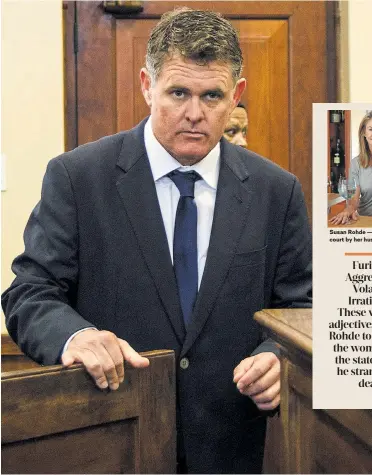  ?? Picture: David Harrison ?? THE OH-SO-GOOD HUSBAND Jason Rohde during an earlier hearing in the Stellenbos­ch Magistrate’s Court.