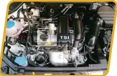  ??  ?? The 1.2-litre turbocharg­ed direct injection (TSI) petrol engine that produces 104hp at 4,400rpm.