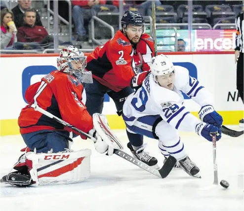  ?? NICK WASS / THE ASSOCIATED PRESS FILES ?? Toronto Maple Leafs forward William Nylander reaches for the puck during action against the Washington Capitals. Nylander was part of an elite rookie class with the Leafs last season.