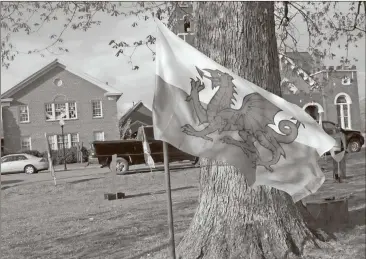  ?? File, Agnes Hagin / SJ ?? The ancient Pendragon banner of Wales flies proudly on the grounds in front of the Rockmart First United Methodist Church.
