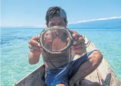  ??  ?? The Bajau people can dive as deep as 70 metres using nothing more than wooden masks, pictured, and a set of weights to aid their dive.