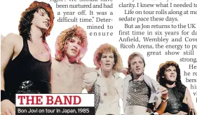  ??  ?? Bon Jovi on tour in Japan, 1985