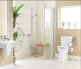  ?? Picture: MOBILITY PLUS ?? Safer bathing: A stylish easy-access shower